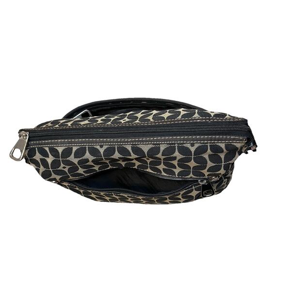 Fossil Black Gray Canvas Crossbody Marlow Pattern Shoulder Bag Classic Design - Picture 3 of 11